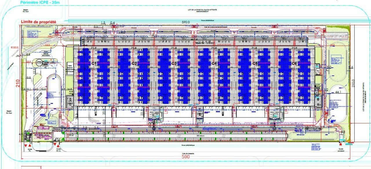 Location Entrepôts classe A 55729 m² non divisibles 59279 Loon-plage