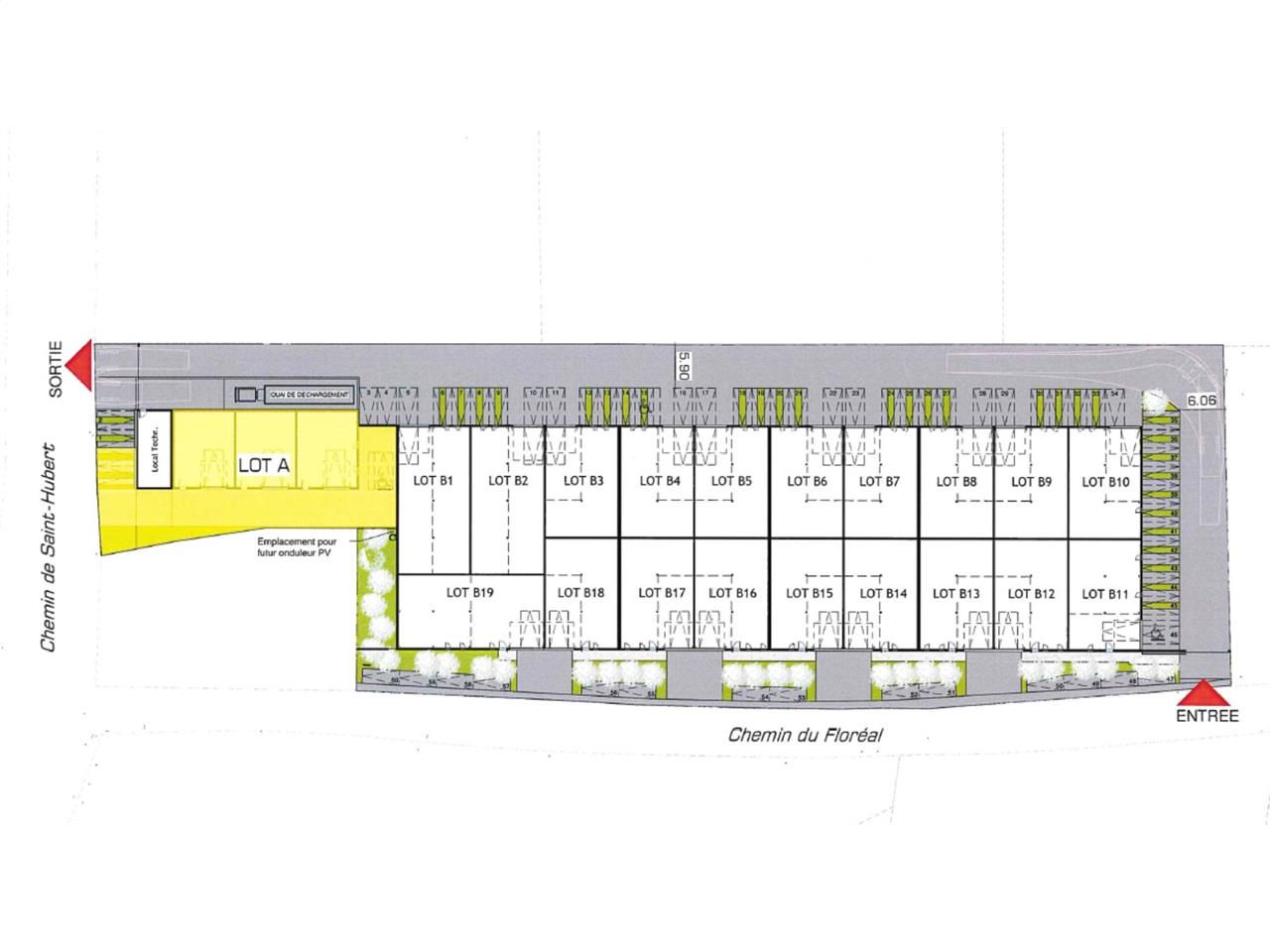 Vente entrepots 1301 m² divisibles à partir de 248 m²