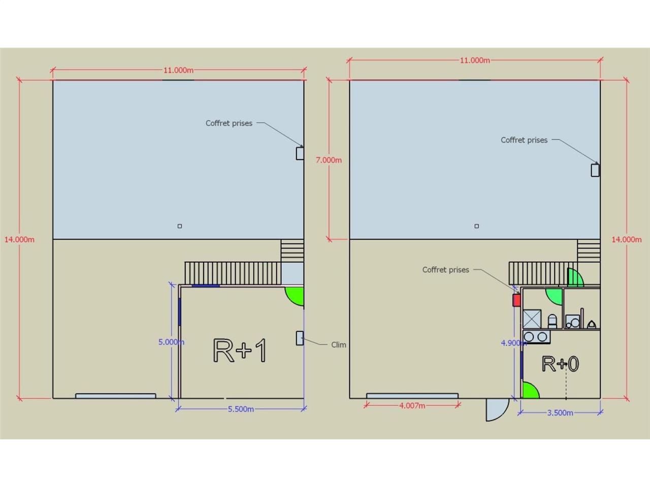 Location entrepots 530 m² divisibles à partir de 265 m²