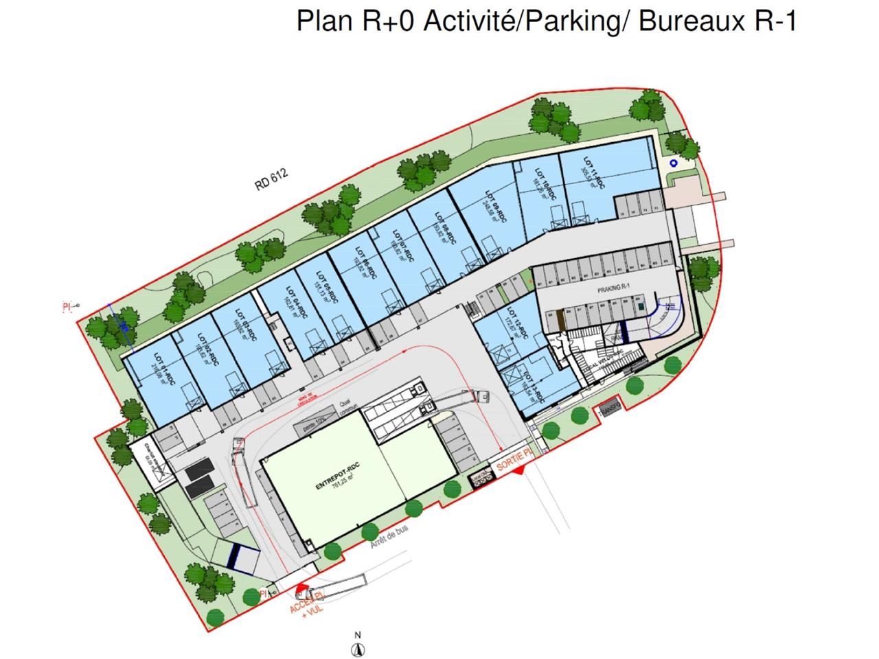 Vente entrepots 4875 m² divisibles à partir de 62 m²