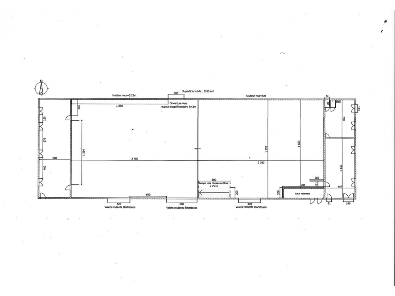 Location entrepots 1244 m² non divisibles