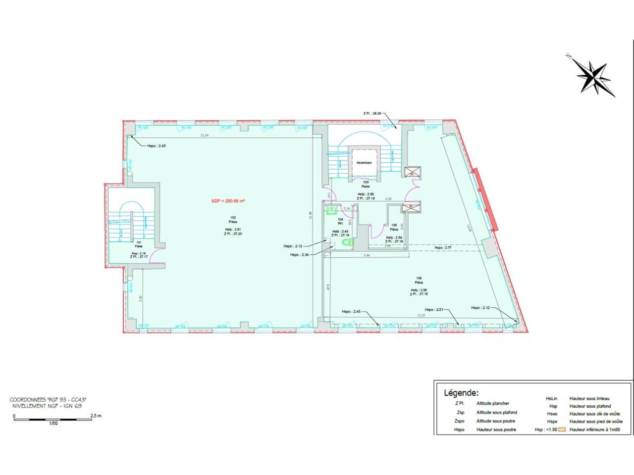 Location bureaux 1481 m² divisibles à partir de 148 m²