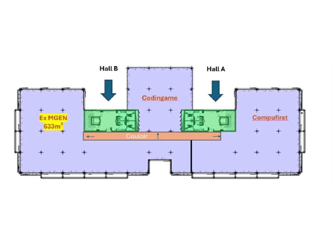 Location bureaux 1383 m² divisibles à partir de 143 m²