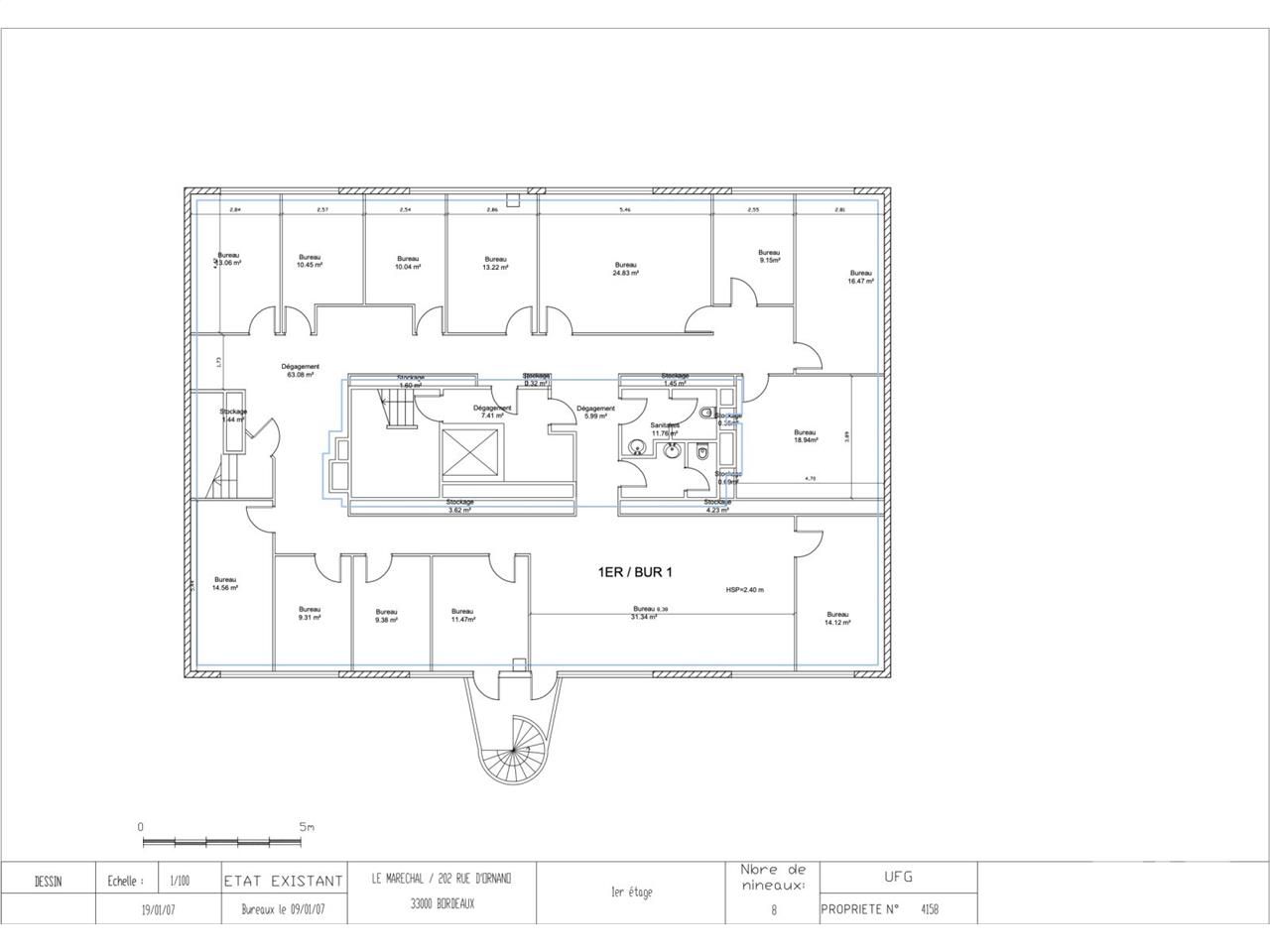 Location bureaux 584 m² divisibles à partir de 107 m²