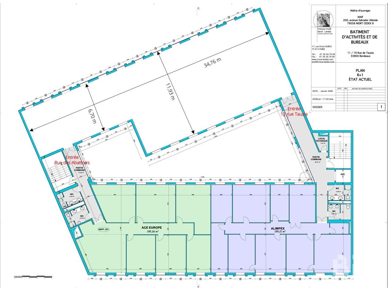 Location bureaux 399 m² divisibles à partir de 158 m²
