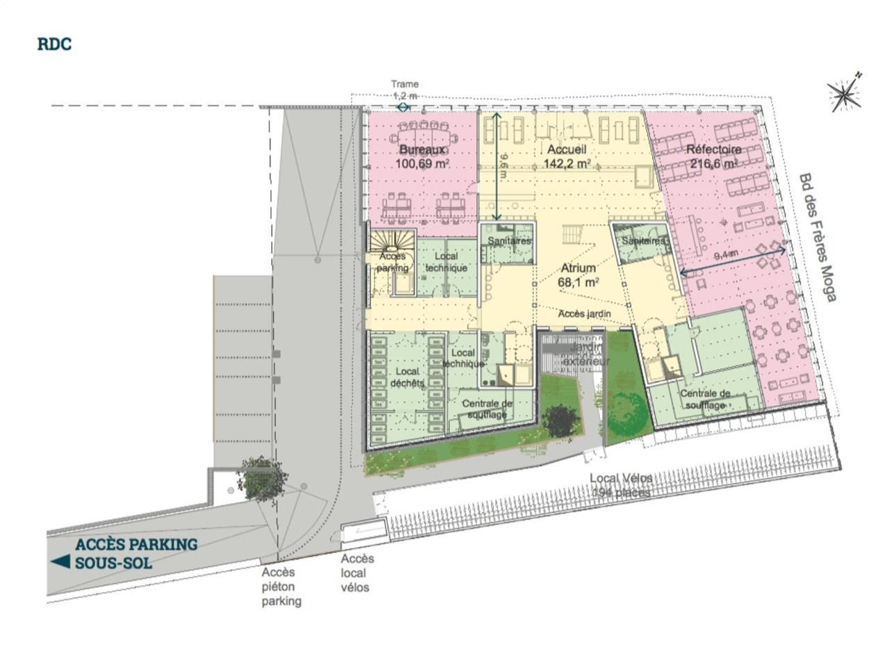 Location bureaux 1400 m² divisibles à partir de 134 m²