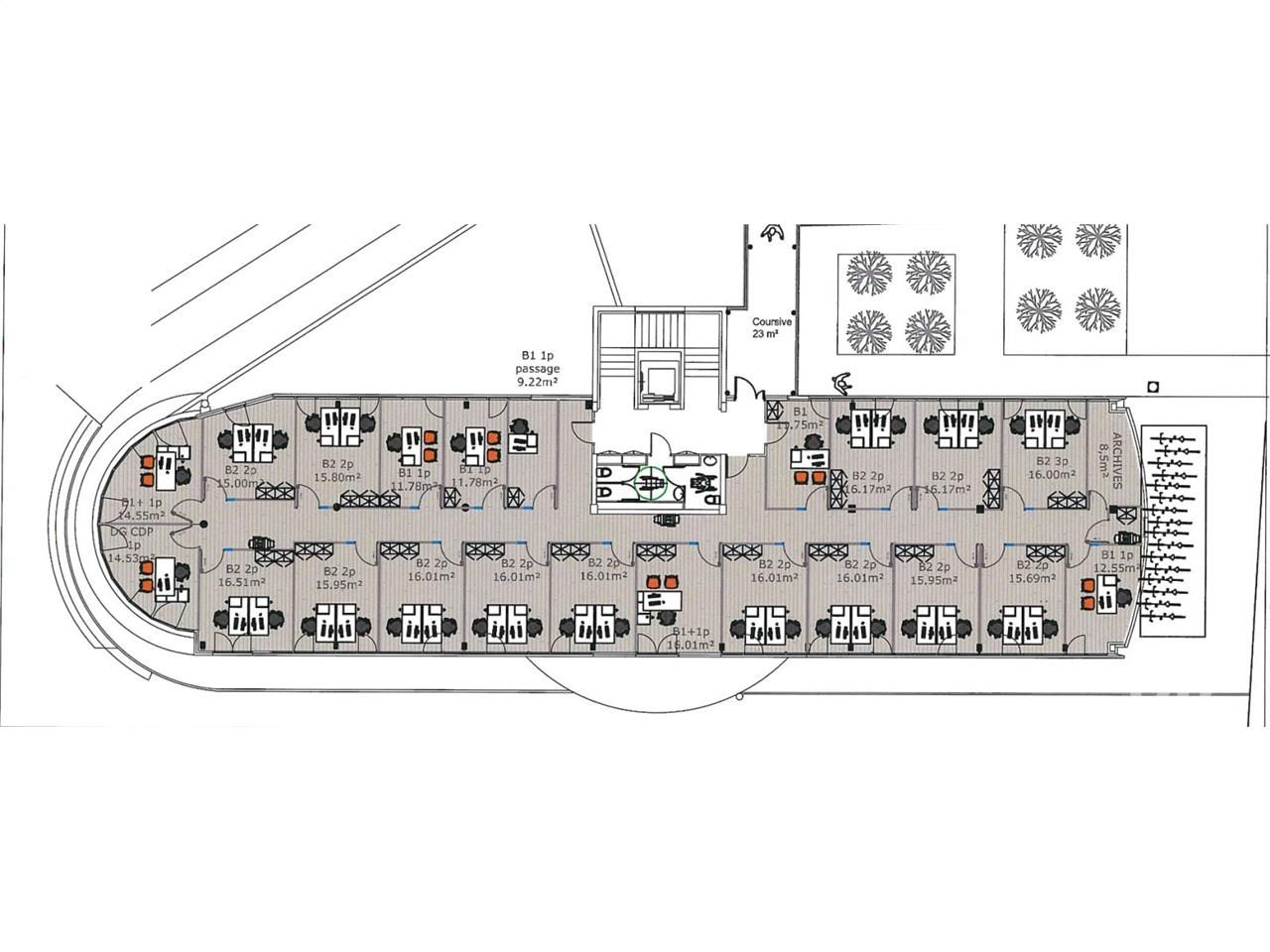 Location bureaux 1203 m² divisibles à partir de 164 m²