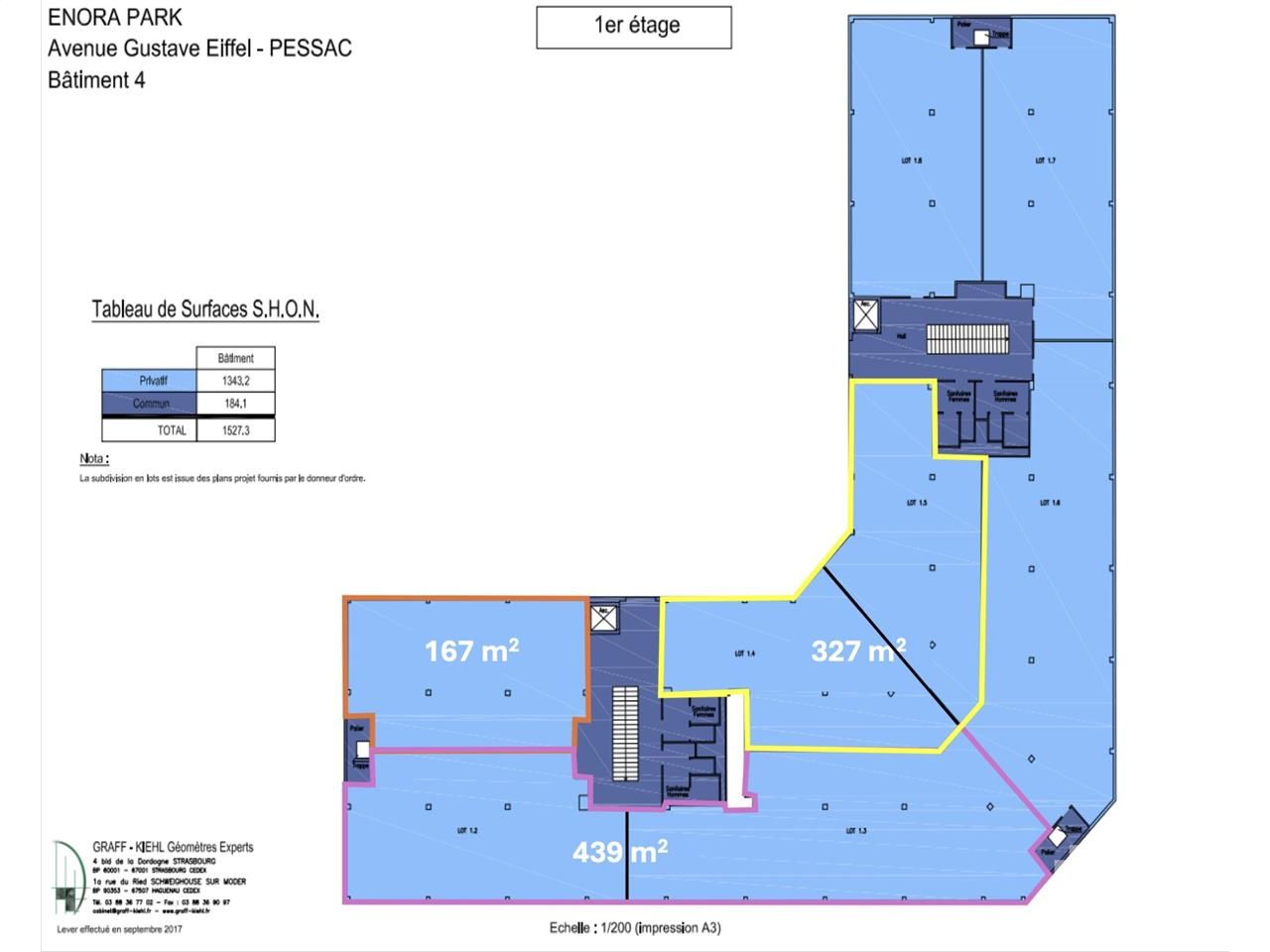 Location bureaux 327 m² non divisibles