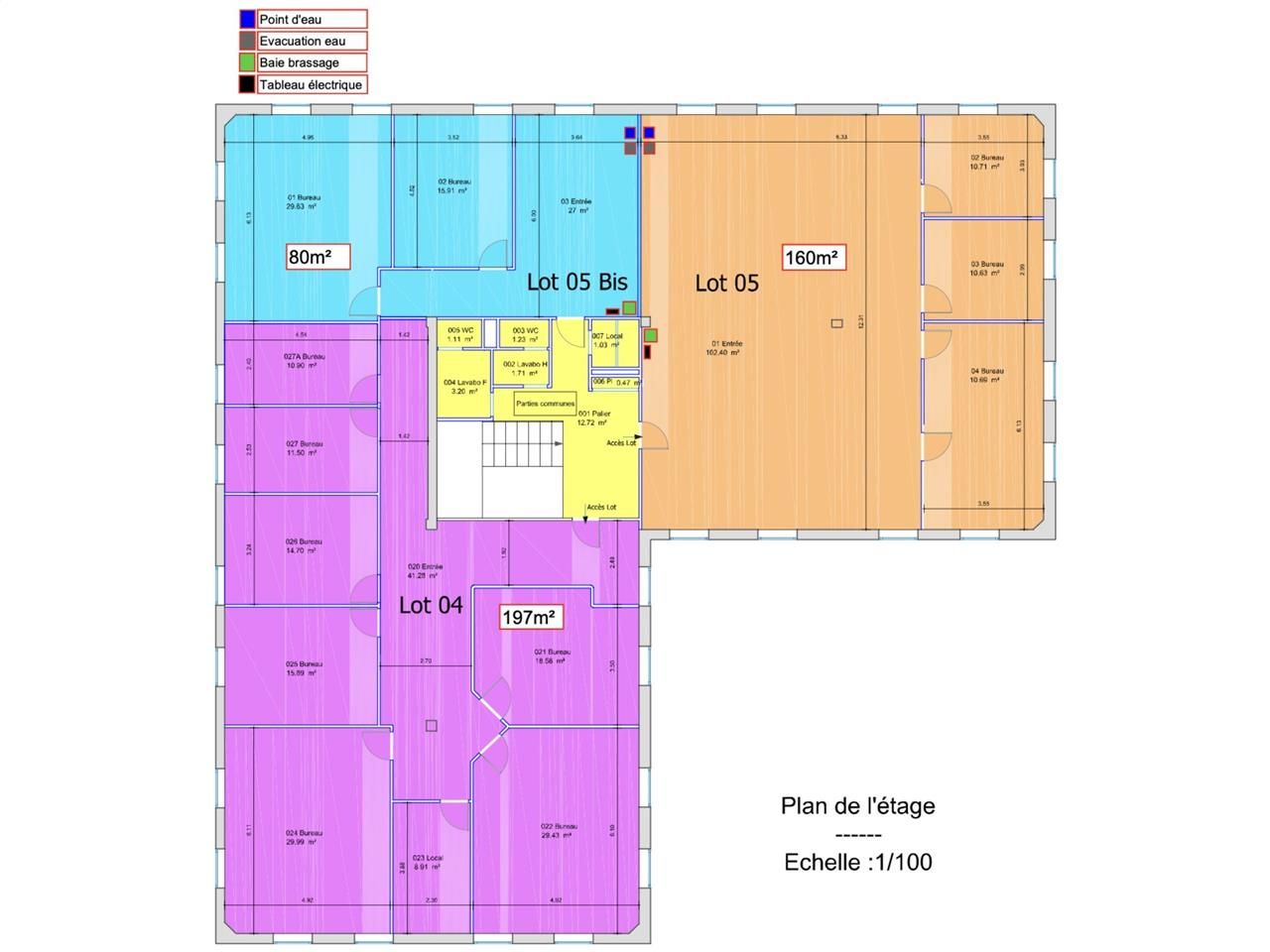 Location bureaux 437 m² divisibles à partir de 80 m²