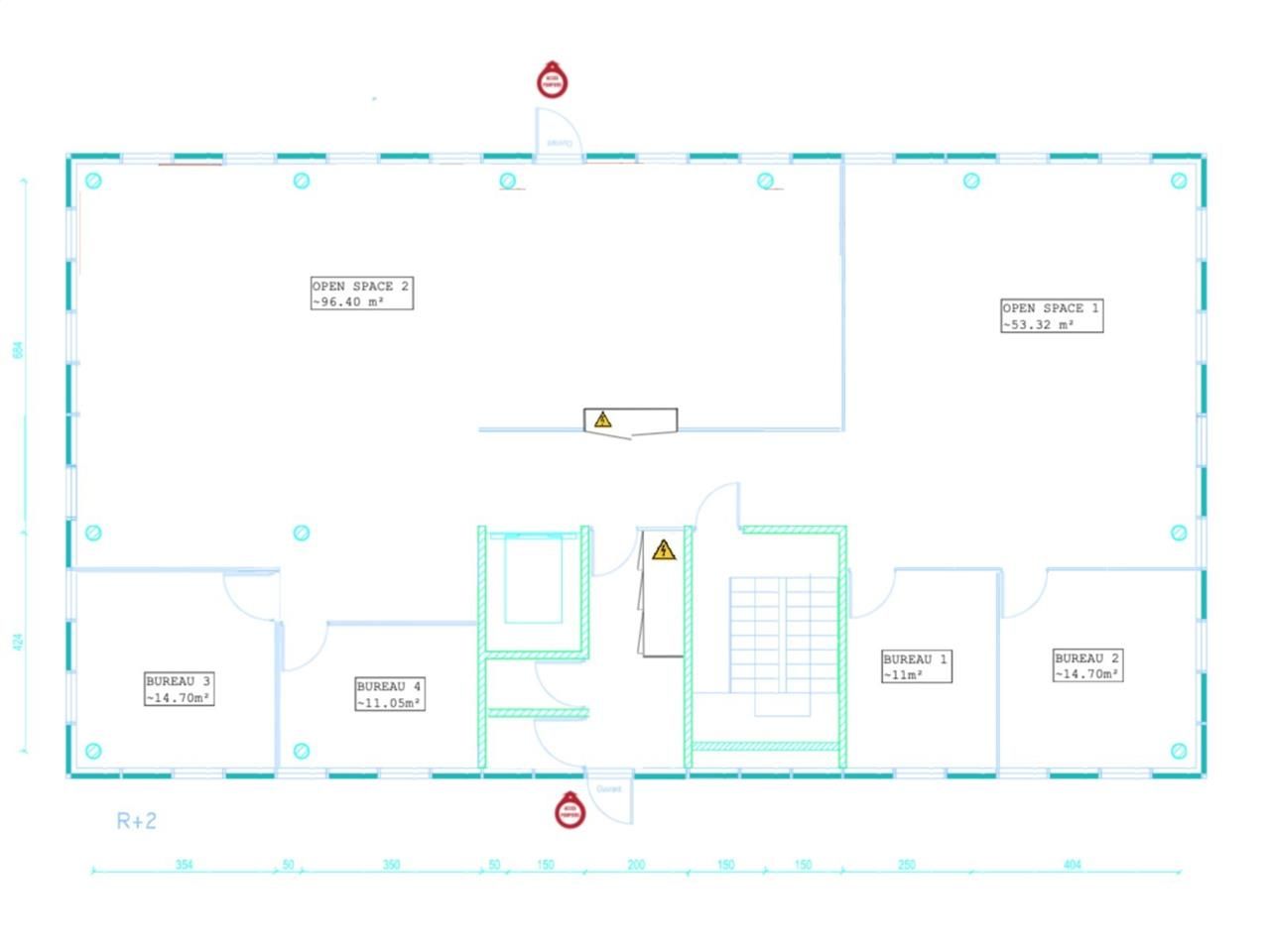 Location bureaux 245 m² non divisibles