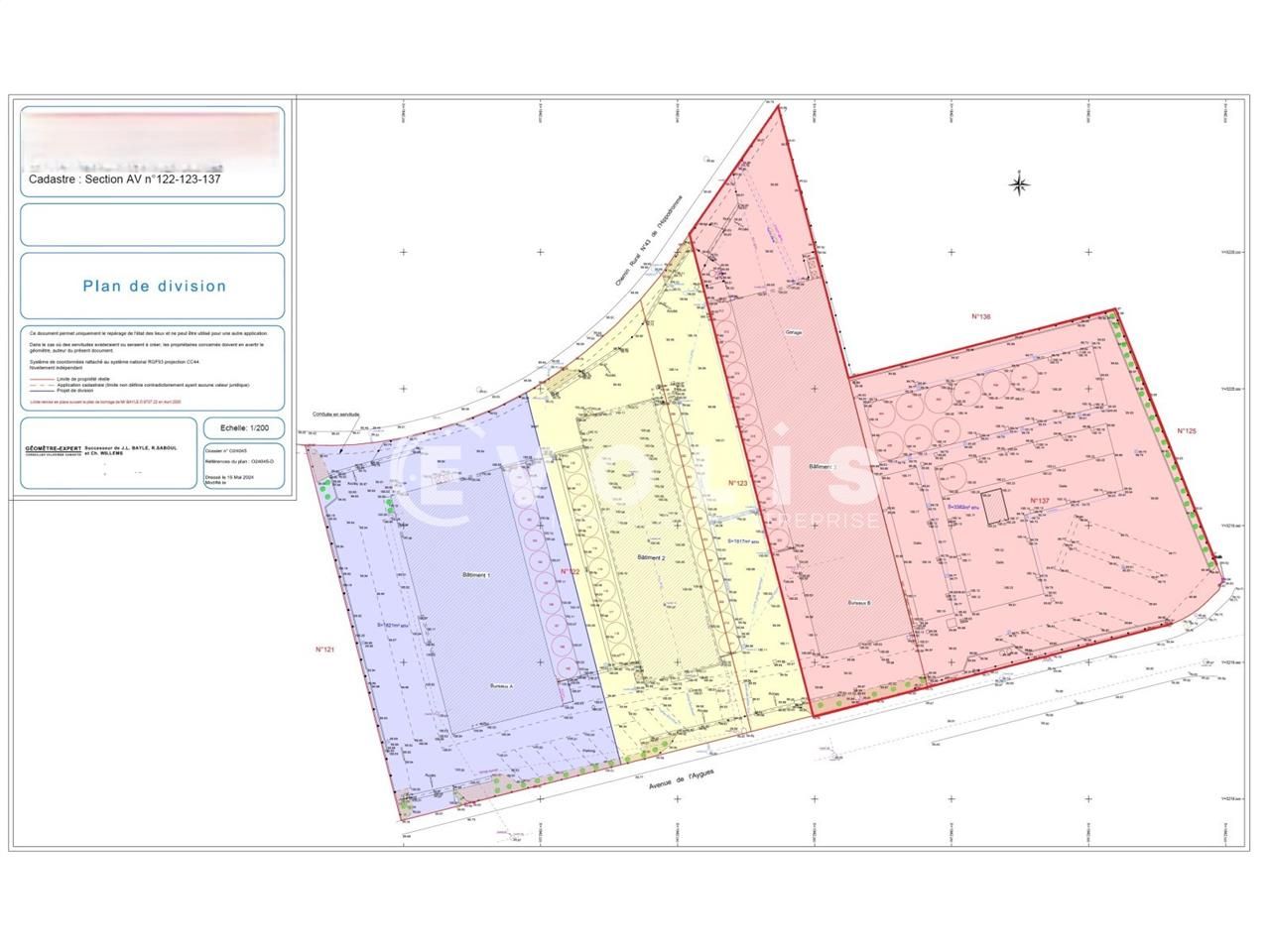 Vente bureaux 1034 m² non divisibles