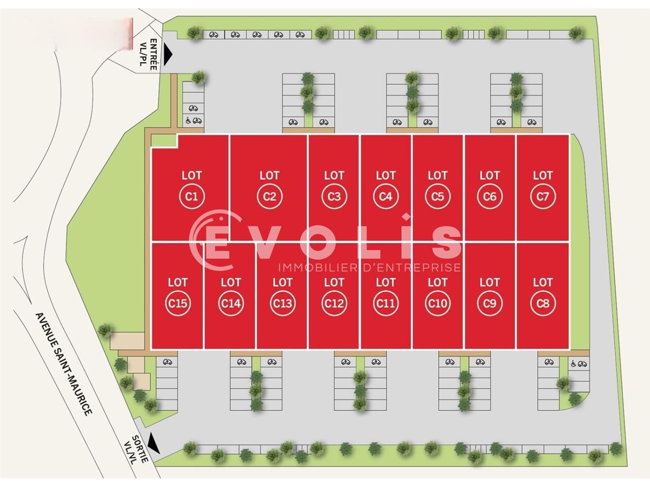 Location entrepots 489 m² non divisibles