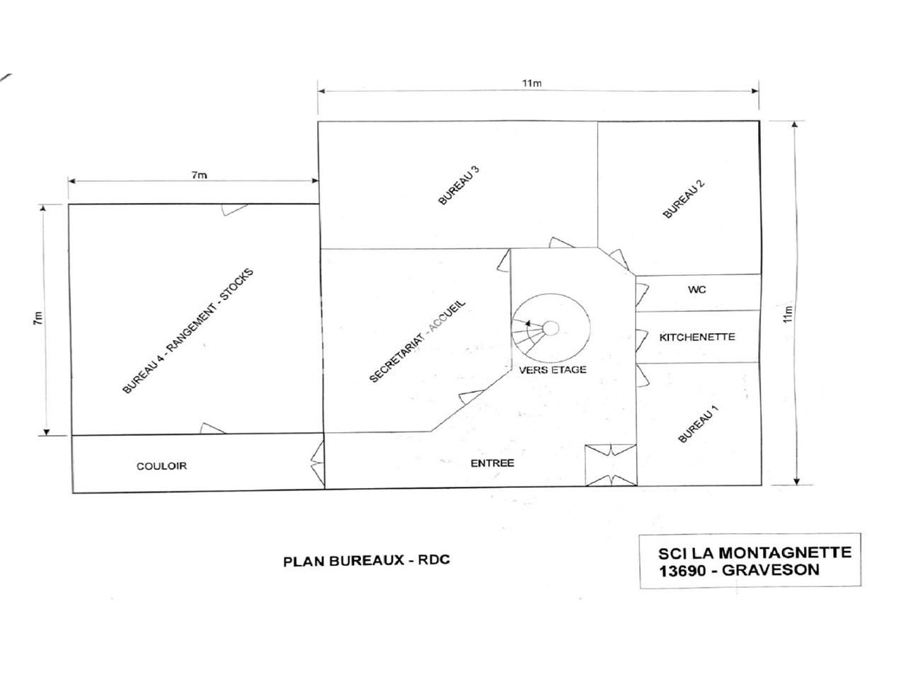 Location bureaux 300 m² non divisibles