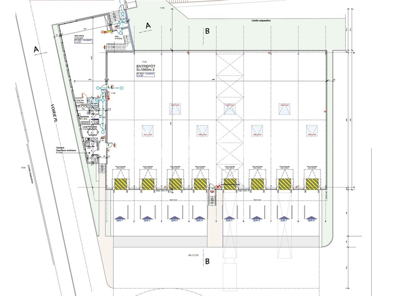 Location entrepots 1344 m² non divisibles