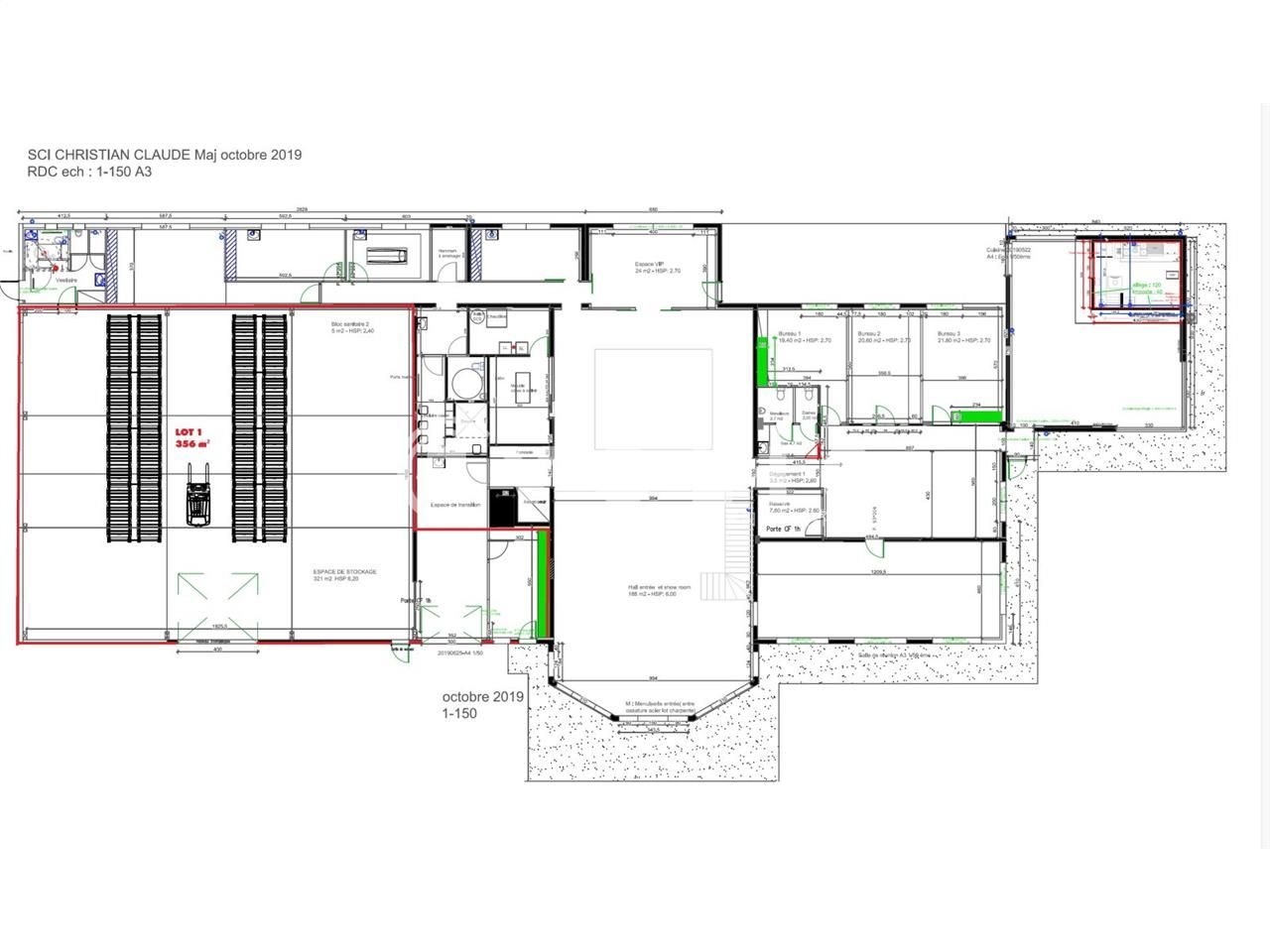 Vente bureaux 1683 m² non divisibles