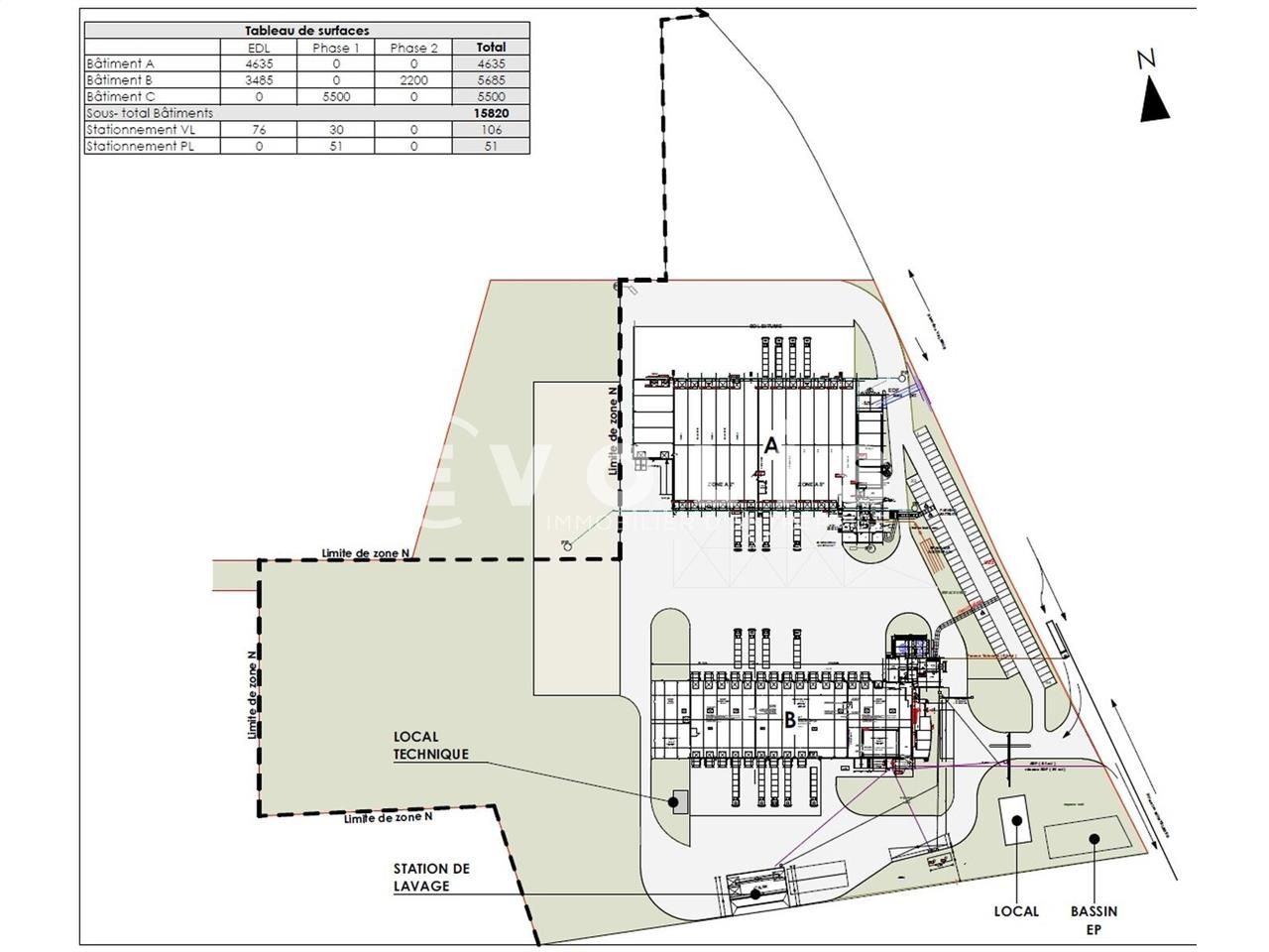 Location entrepots 4892 m² non divisibles