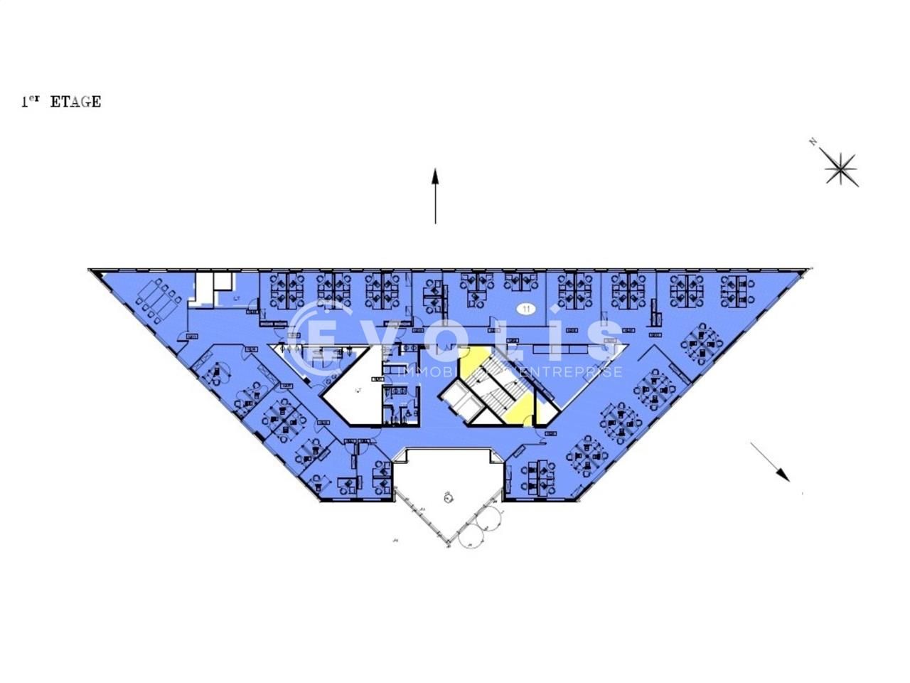 Location bureaux 3805 m² divisibles à partir de 128 m²