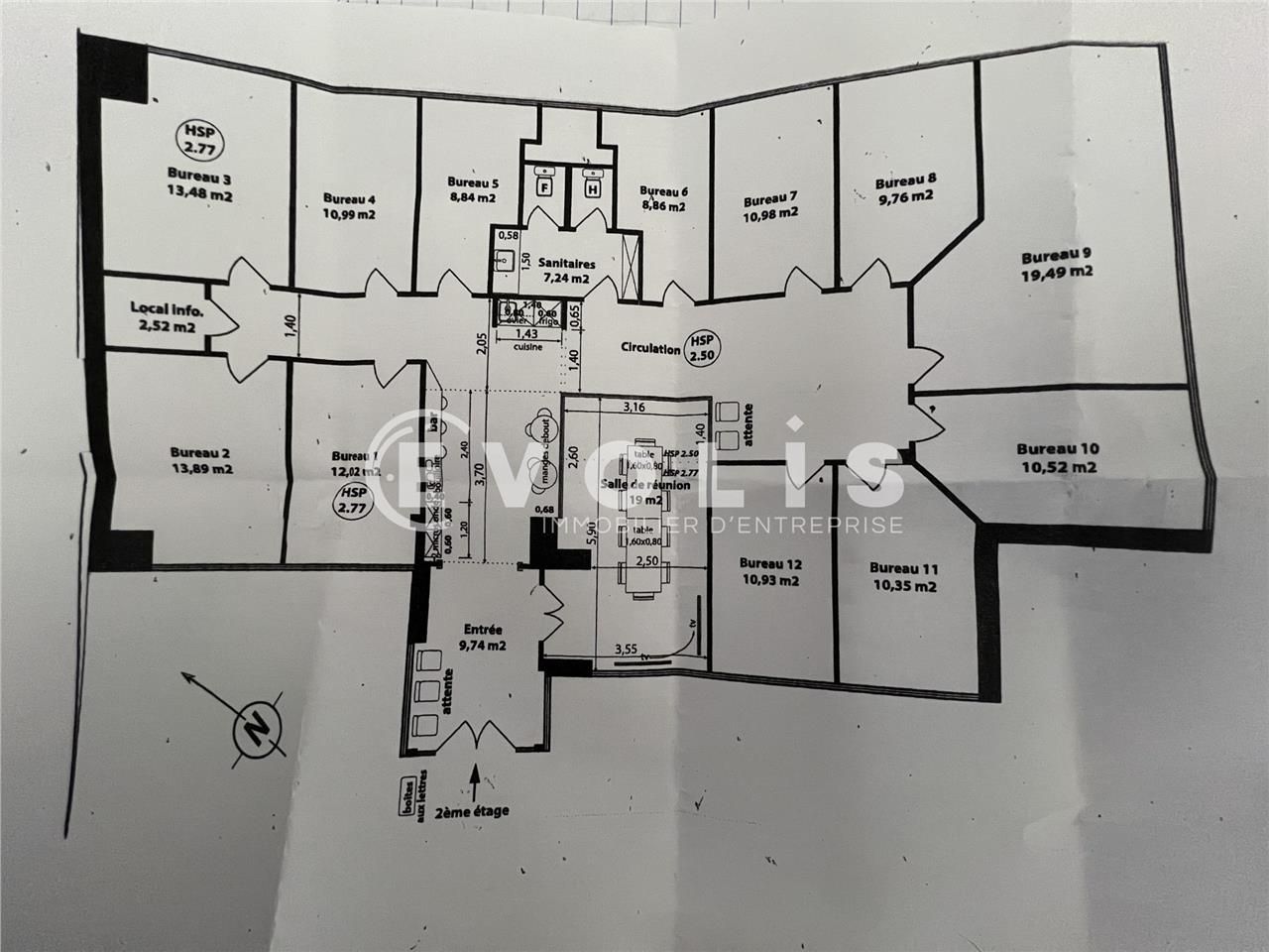 Location bureaux 62 m² divisibles à partir de 13 m²