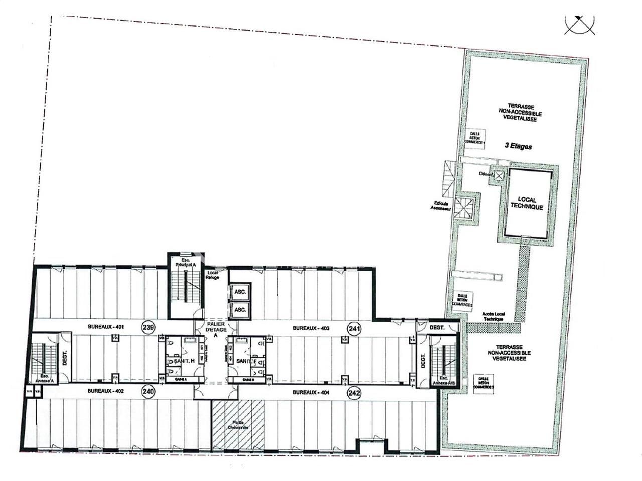 Location bureaux 133 m² non divisibles