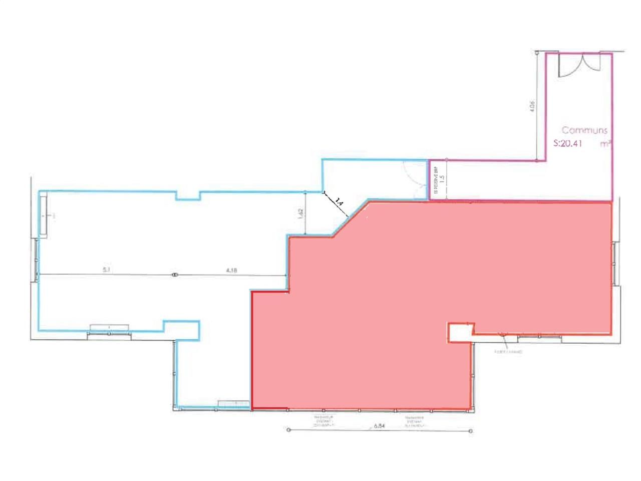 Location bureaux 78 m² non divisibles