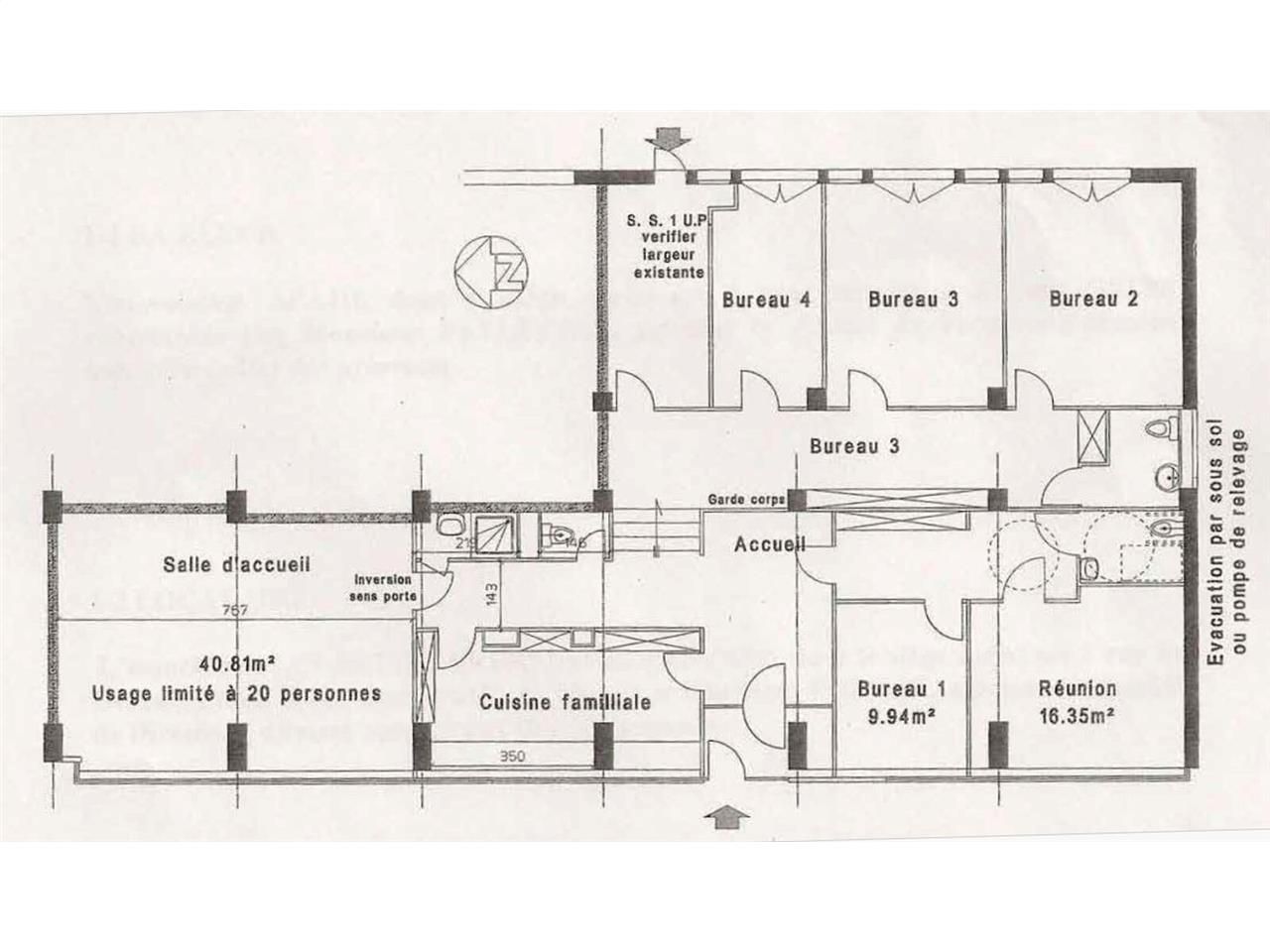 Location locaux commerciaux 193 m² non divisibles