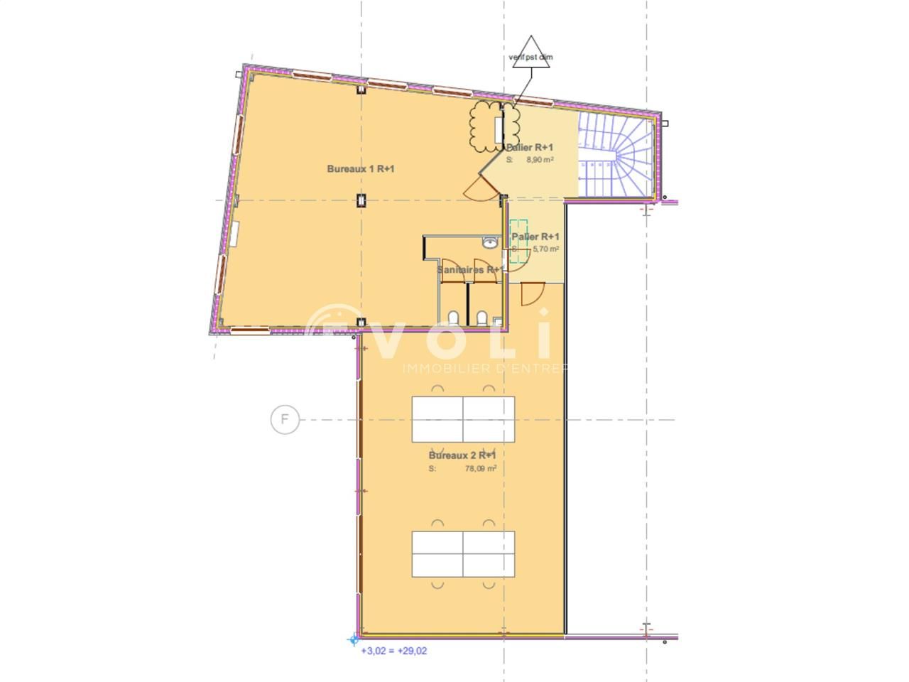 Location bureaux 285 m² divisibles à partir de 93 m²