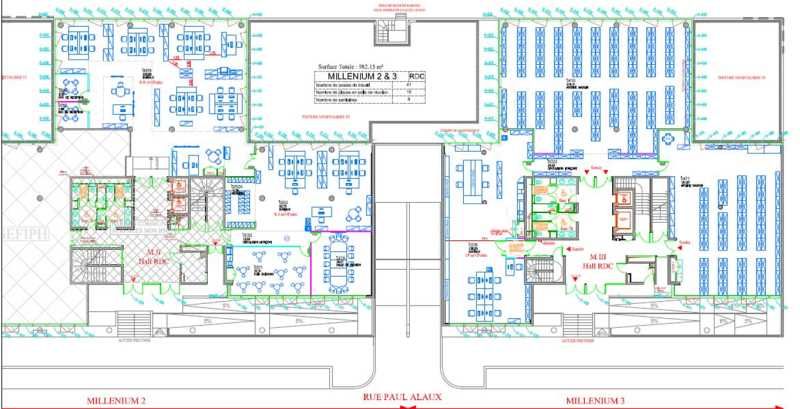 Location bureaux 595 m² divisibles à partir de 223 m²