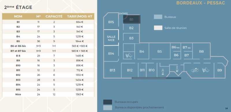 Location bureaux 123 m² divisibles à partir de 12 m²