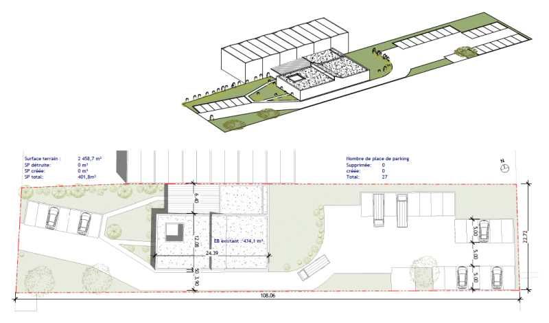 Location bureaux 390 m² non divisibles