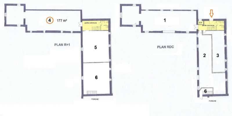 Location bureaux 177 m² non divisibles