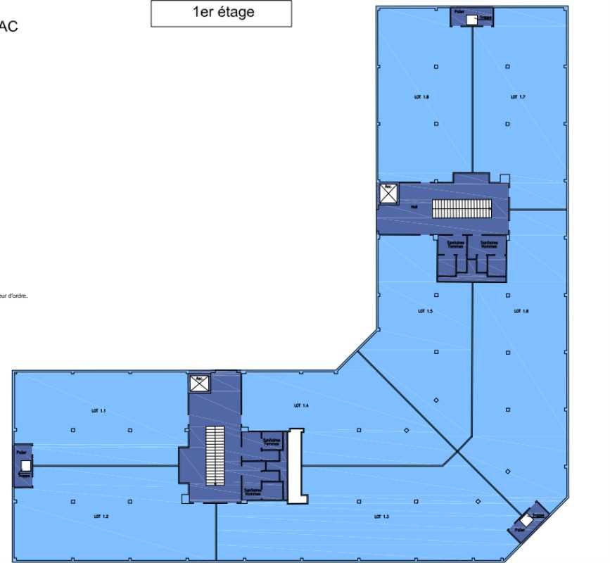 Location bureaux 494 m² divisibles à partir de 167 m²