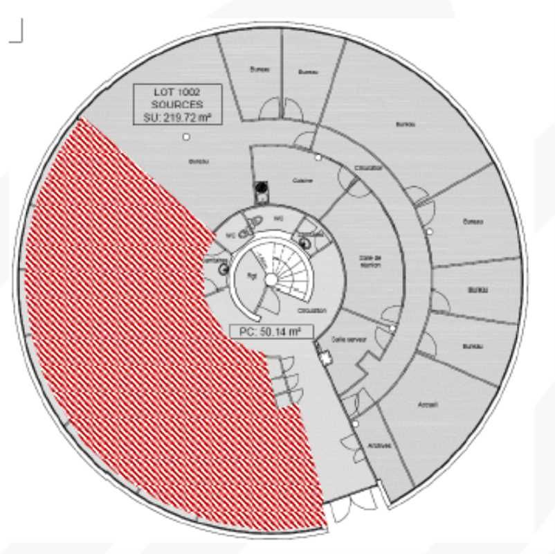 Location bureaux 549 m² divisibles à partir de 153 m²