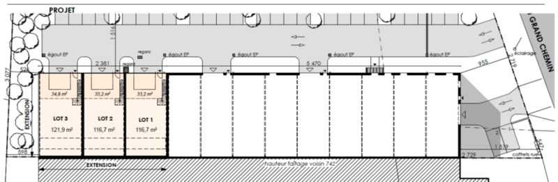 Location entrepots 285 m² non divisibles