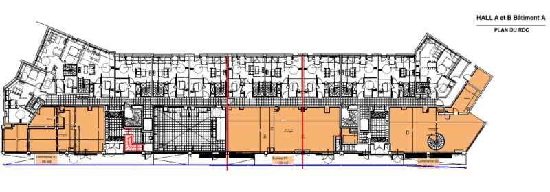 Location locaux commerciaux 317 m² non divisibles