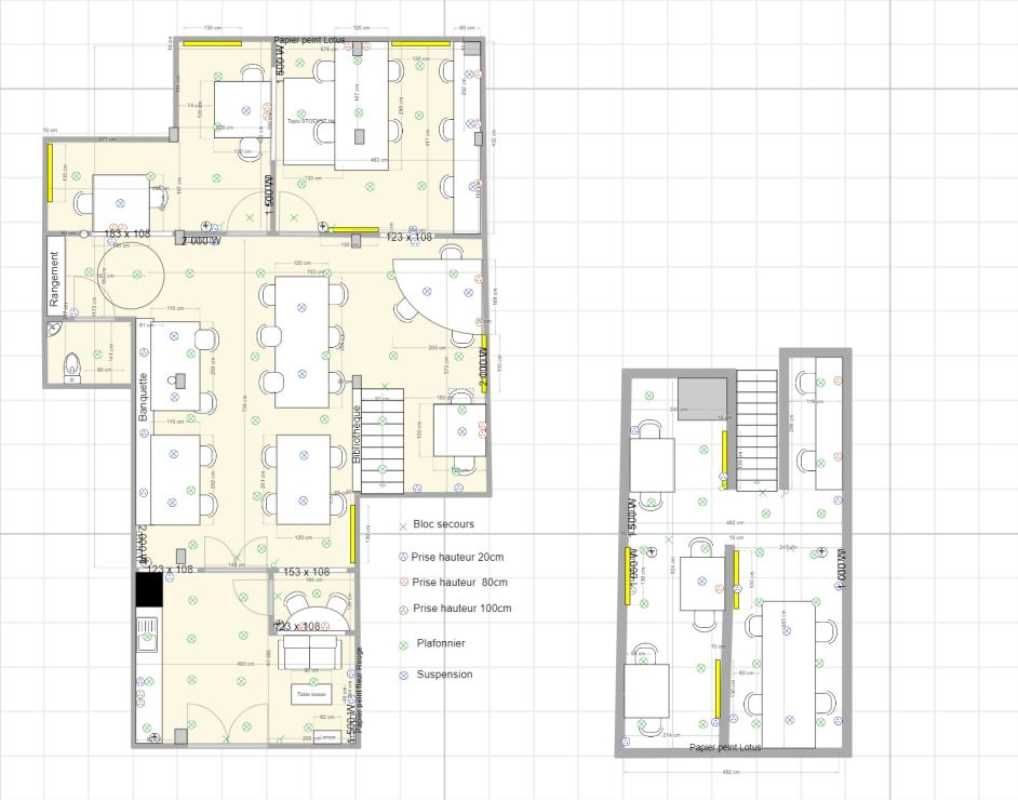 Location bureaux 140 m² non divisibles