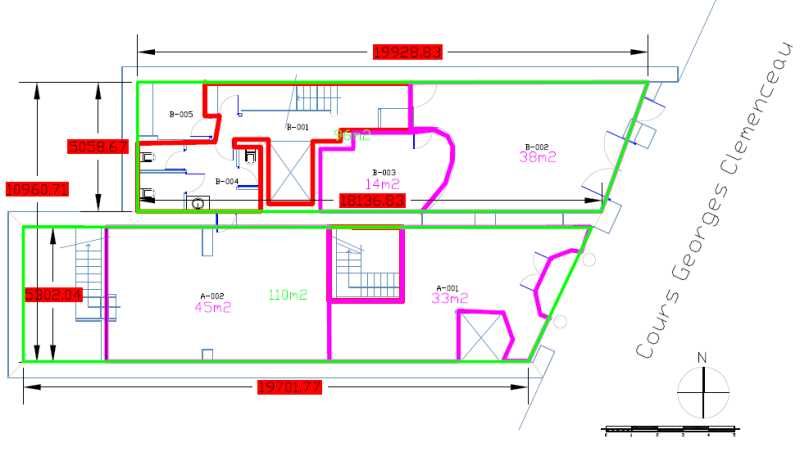 Location bureaux 300 m² non divisibles