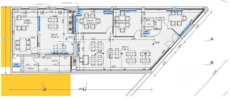 Location locaux commerciaux 173 m² non divisibles