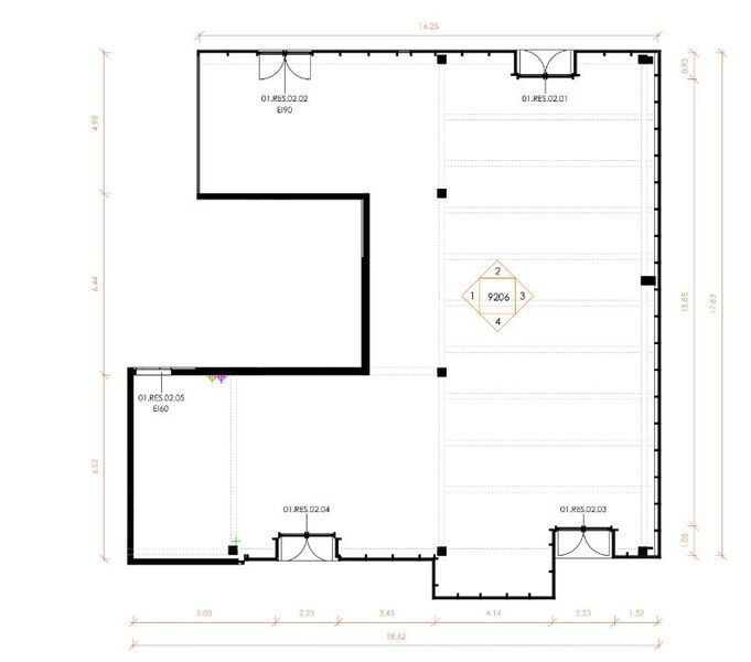Location locaux commerciaux 266 m² non divisibles