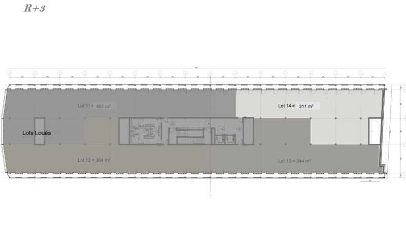 Location bureaux 311 m² non divisibles