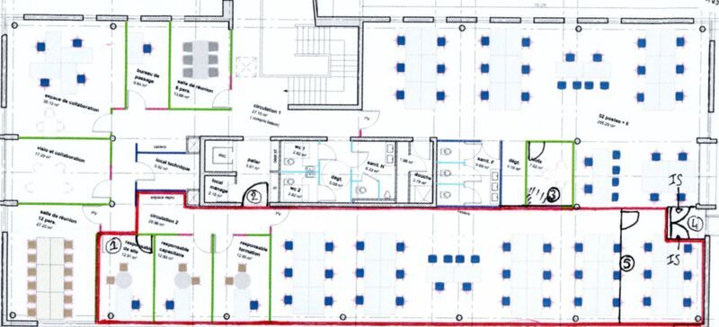 Location bureaux 210 m² non divisibles