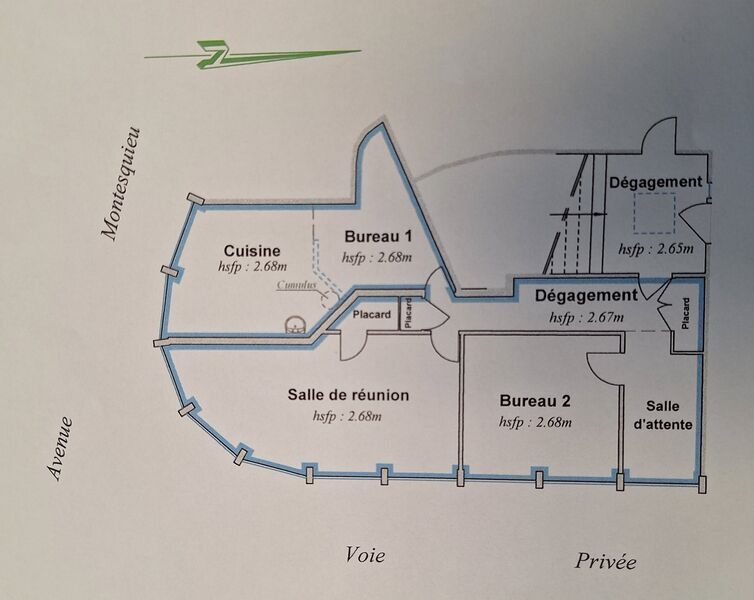 Location bureaux 815 m² divisibles à partir de 75 m²