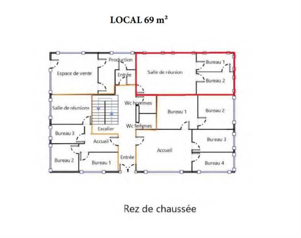 Location bureaux 146 m² divisibles à partir de 69 m²