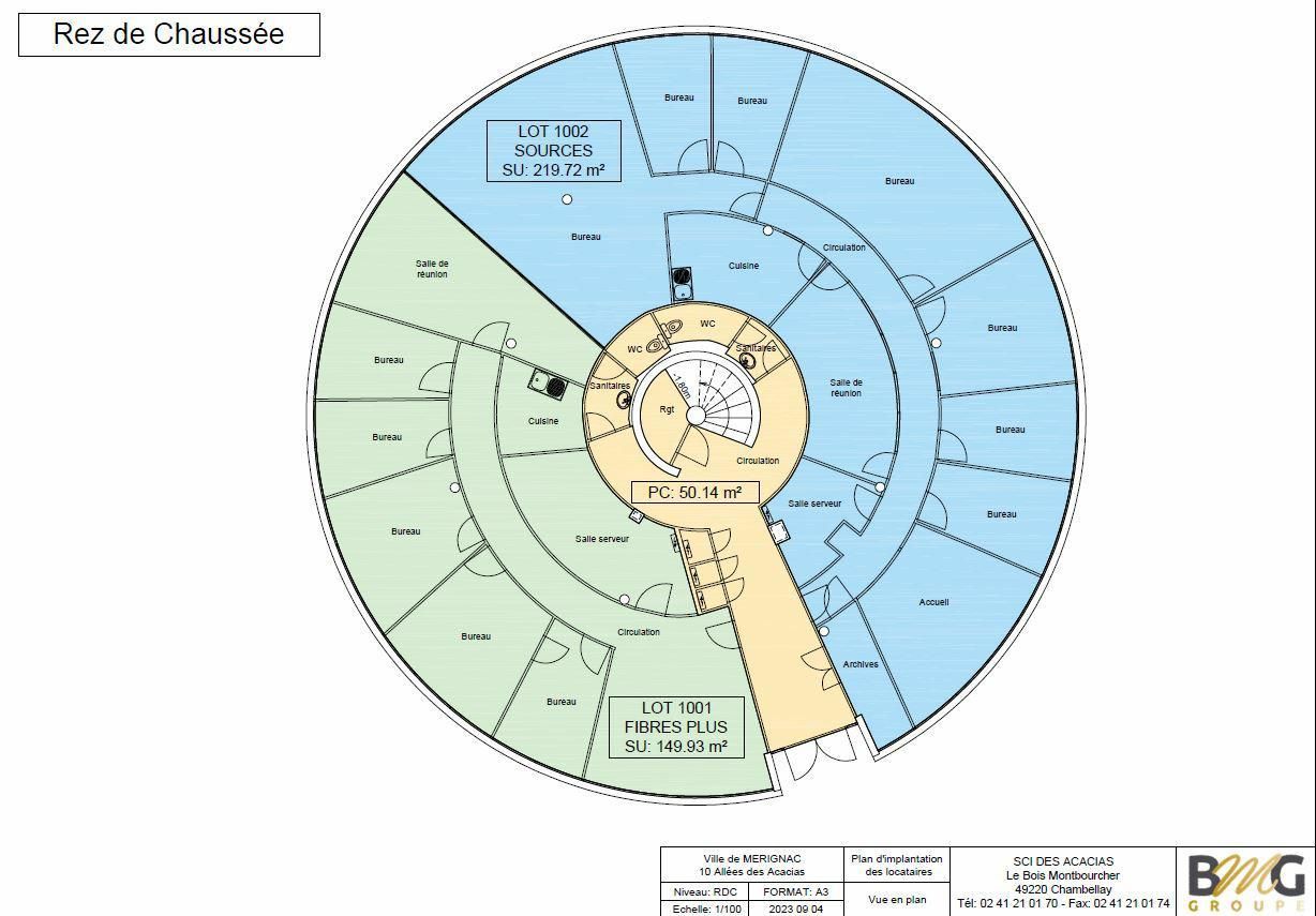 548.67 m² pour ce bureaux en location à Mérignac