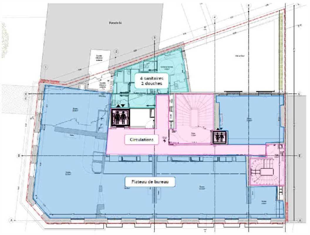 Location bureaux 2200 m² non divisibles