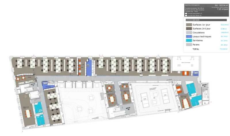 Location bureaux 2621 m² divisibles à partir de 270 m²