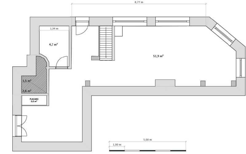 Location bureaux 85 m² non divisibles