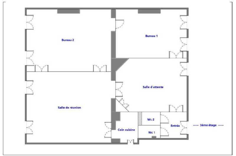 Location bureaux 94 m² non divisibles