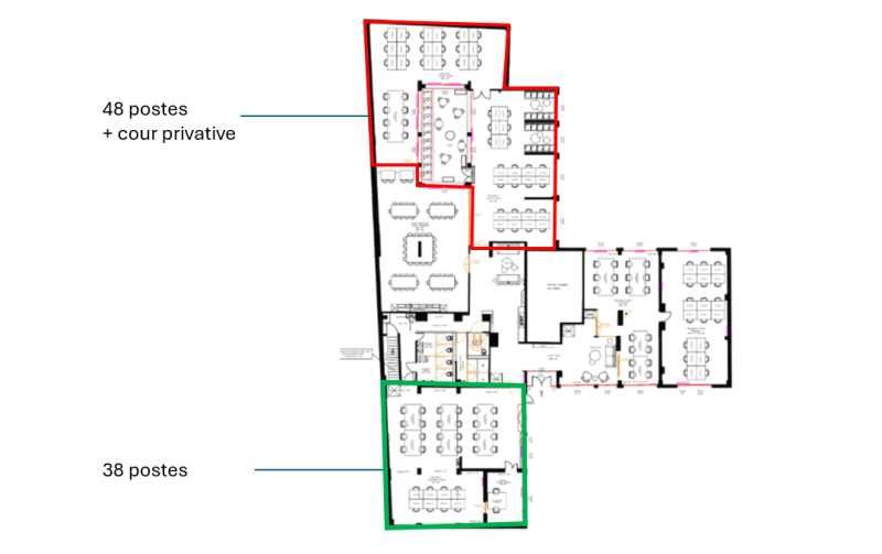 Location de bureaux PARIS - Contrat de prestations de service -  730 m² divisibles à partir de 120 m²