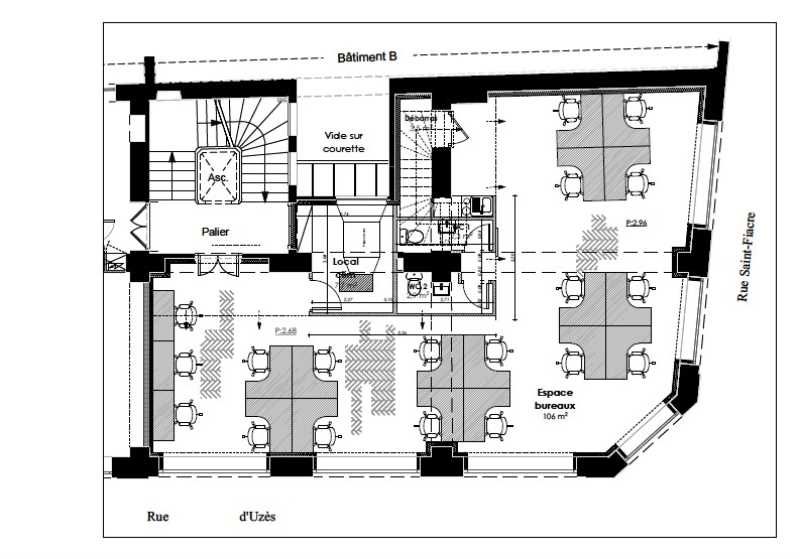 Location bureaux 118 m² non divisibles