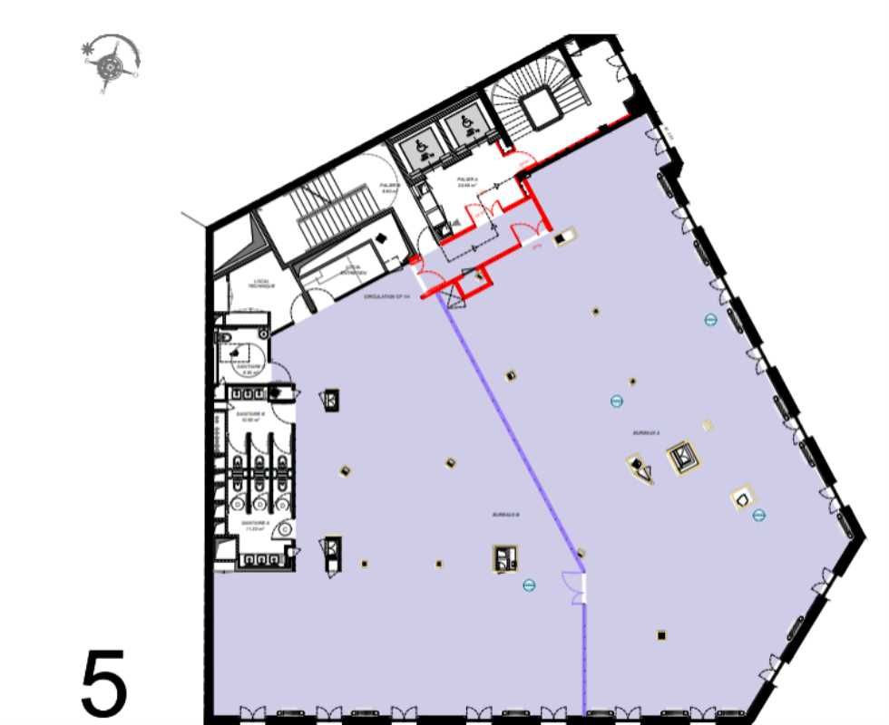 Location bureaux 608 m² non divisibles